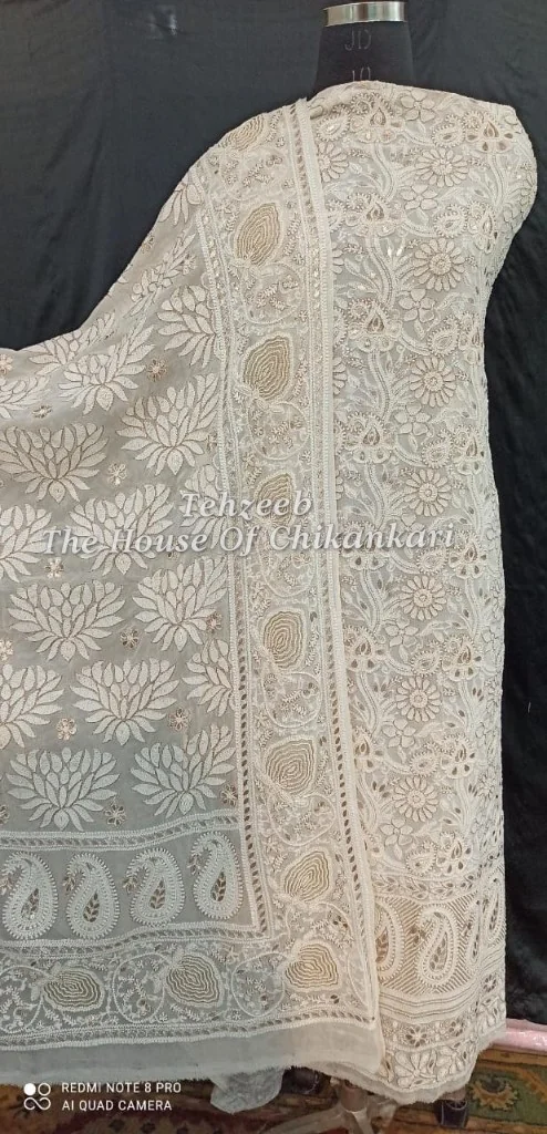 3D Embroidery Chikankari Suit