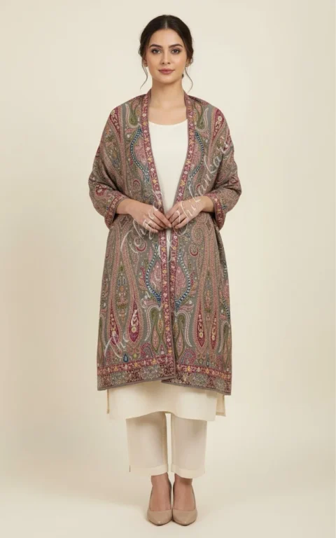 Antique Jamawar Kashmiri Pashmina Shawl