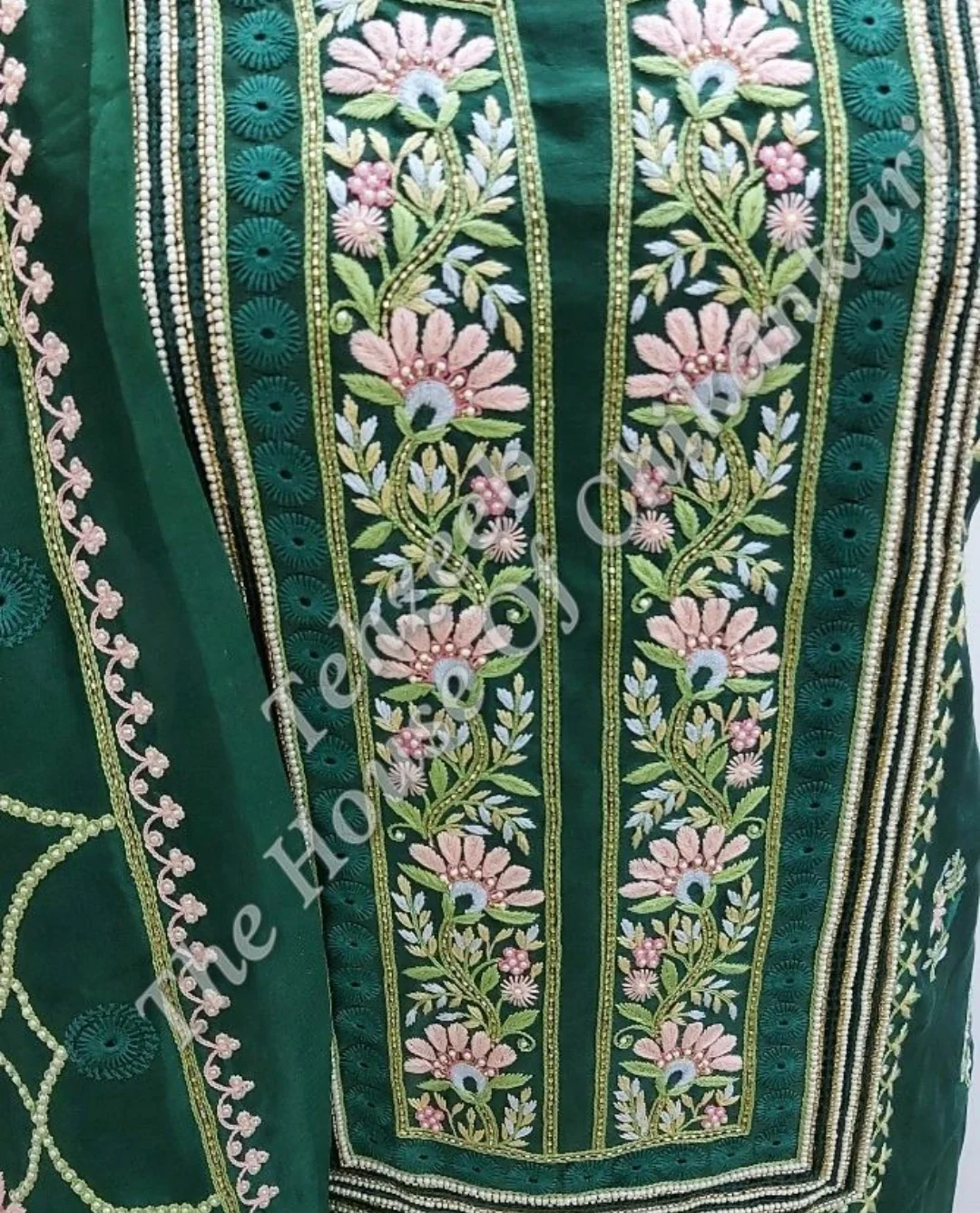 Awadhi Elegance - Pure Silk Lucknowi Chikankari Sharara Suit, detail 3