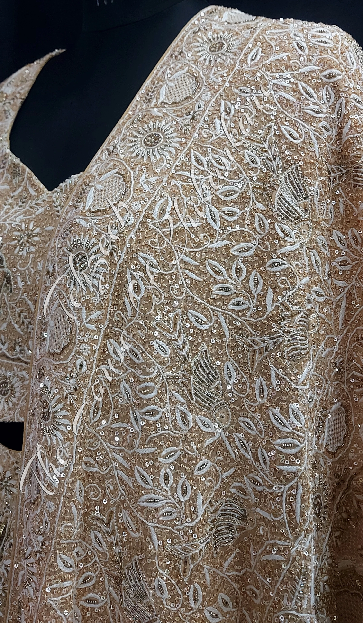 Bulbul Chashm - A Bridal Dream Realized - Ek Taar Chikankari, detail 6