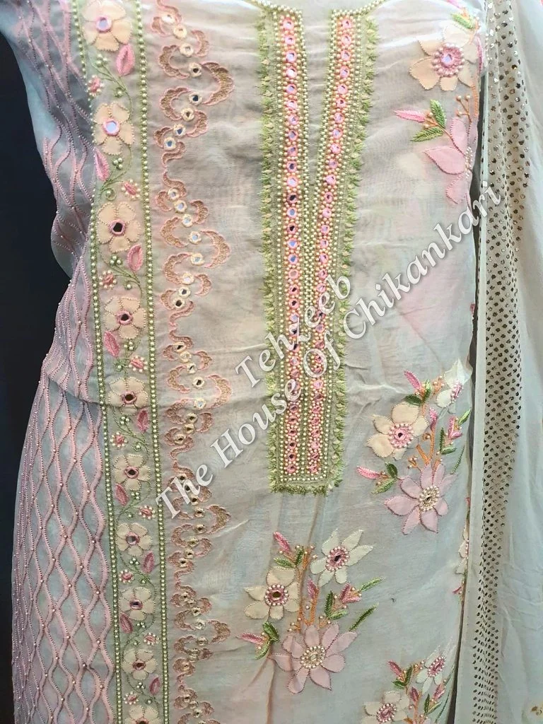 Chanderi Chikankari, detail 3