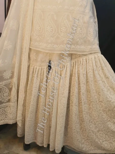 Awadhi Chikankari Gharara Set