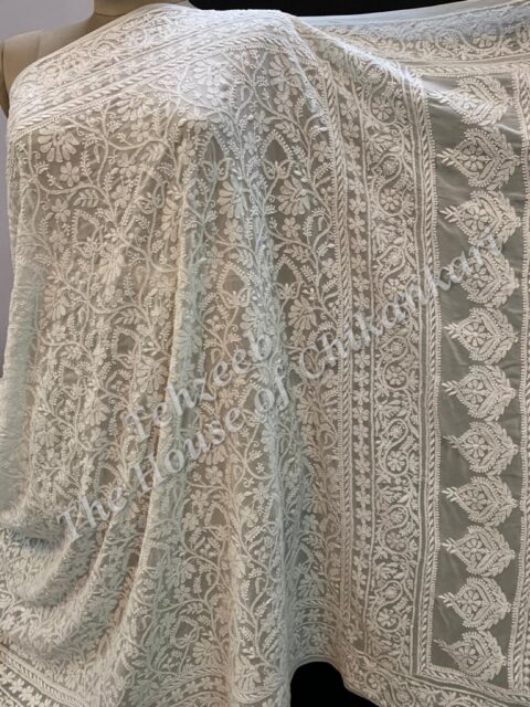 Designer Do Taar Chikankari Saree