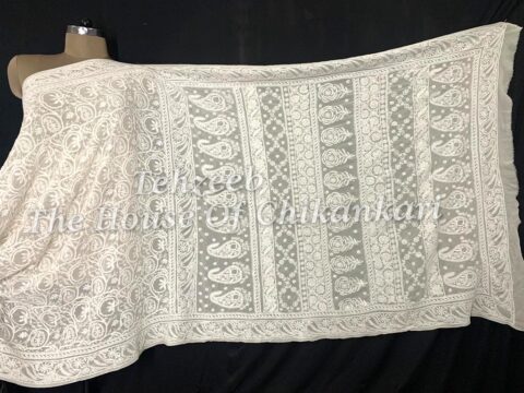 Designer Ek Taar Lucknowi Chikan Saree