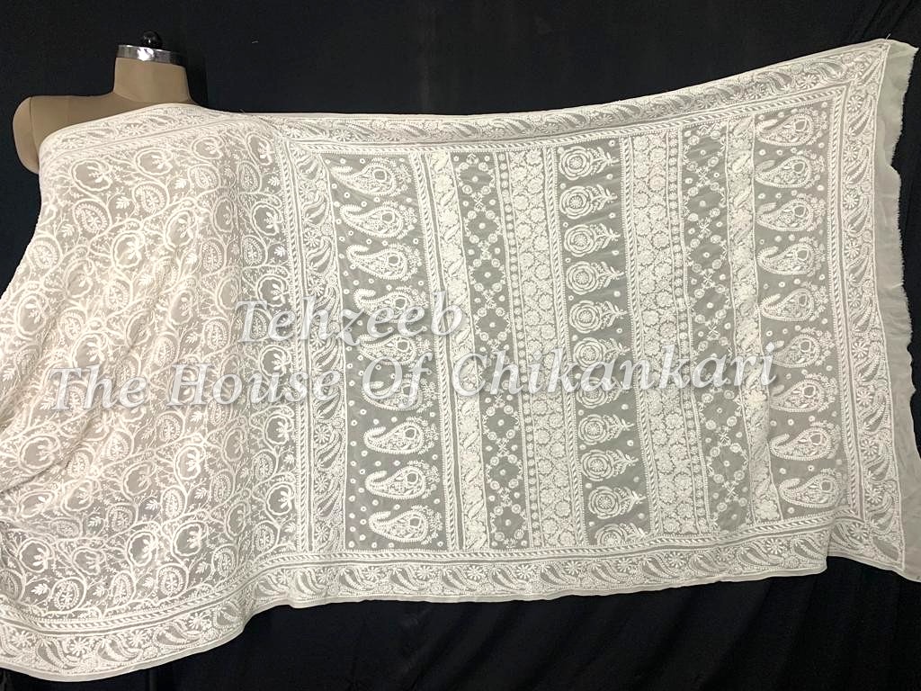 Designer Ek Taar Lucknowi Chikan Saree
