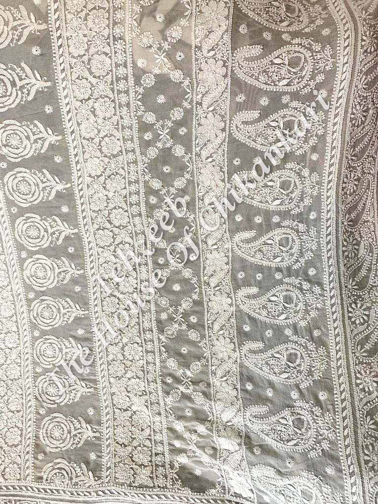 Designer Ek Taar Lucknowi Chikan Saree, detail 2