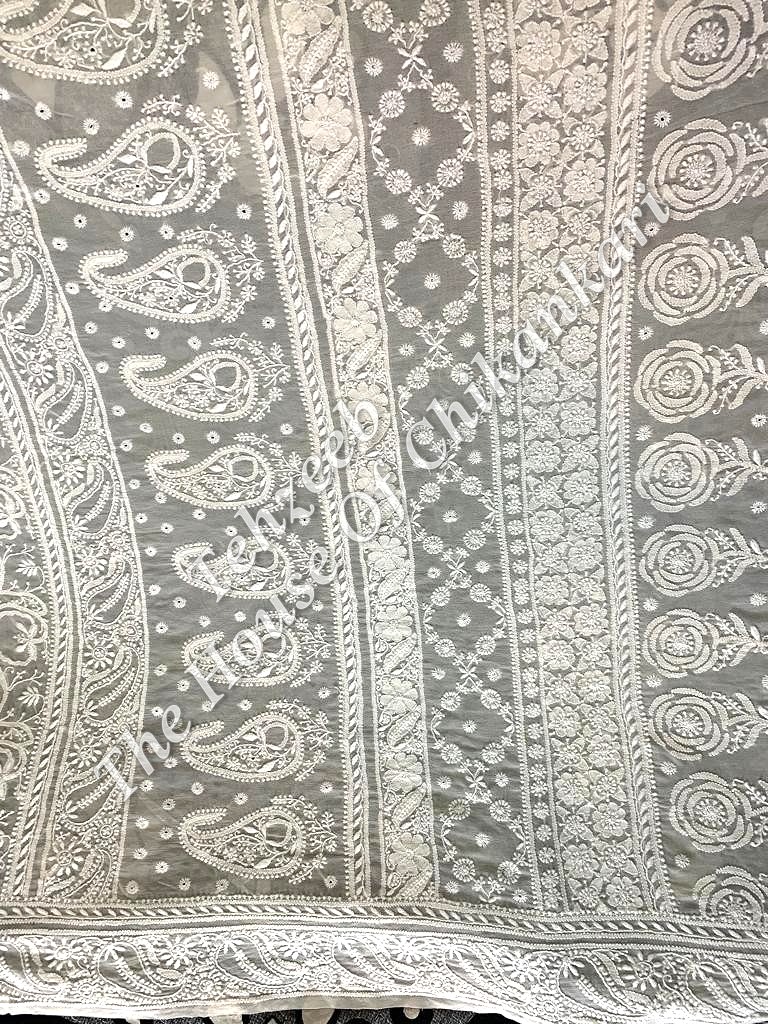 Designer Ek Taar Lucknowi Chikan Saree, detail 3