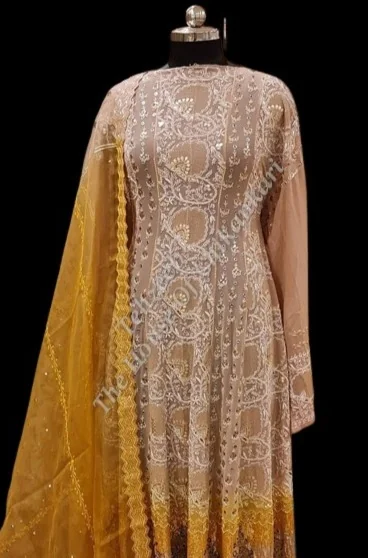 Designer Haath Jaal Chikankari Anarkali