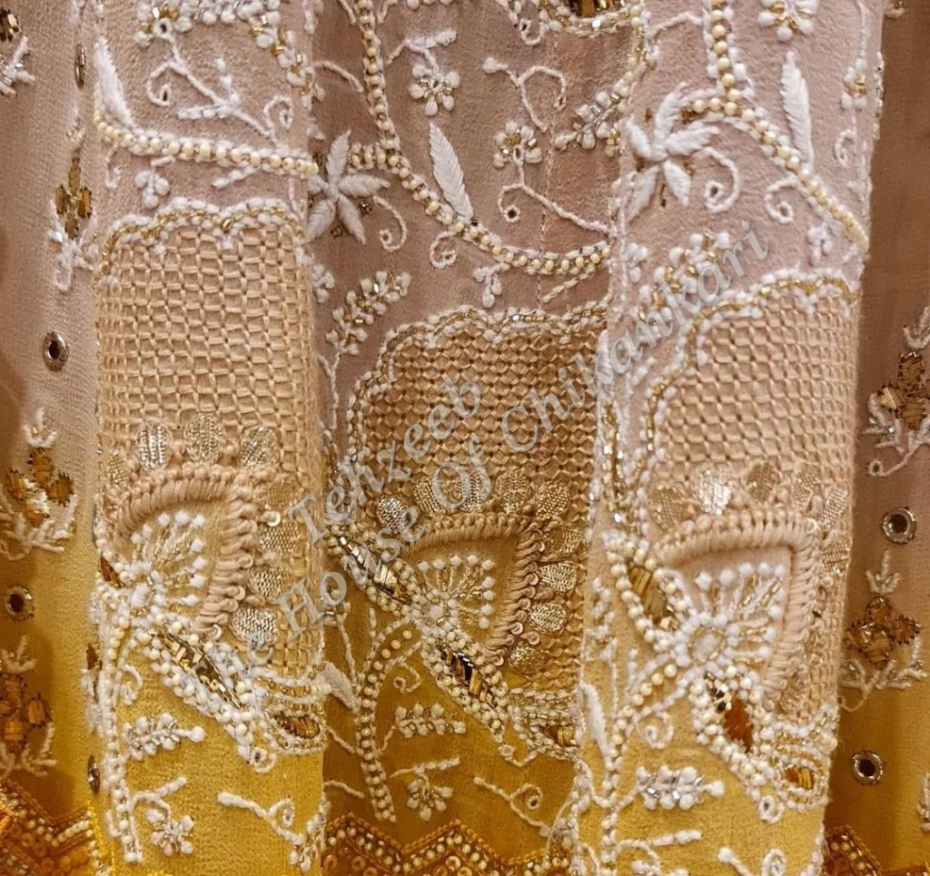 Designer Haath Jaal Chikankari Anarkali, detail 3