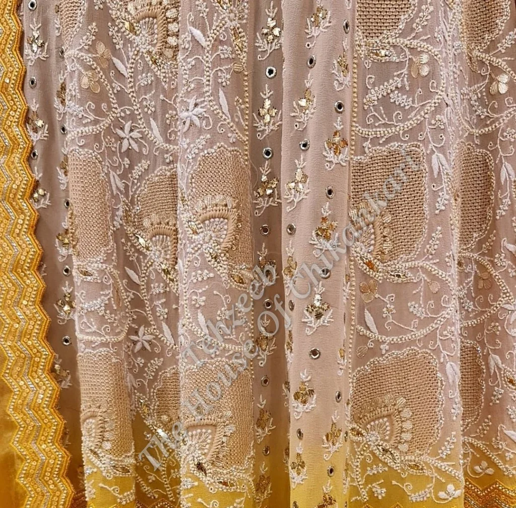 Designer Haath Jaal Chikankari Anarkali, detail 4