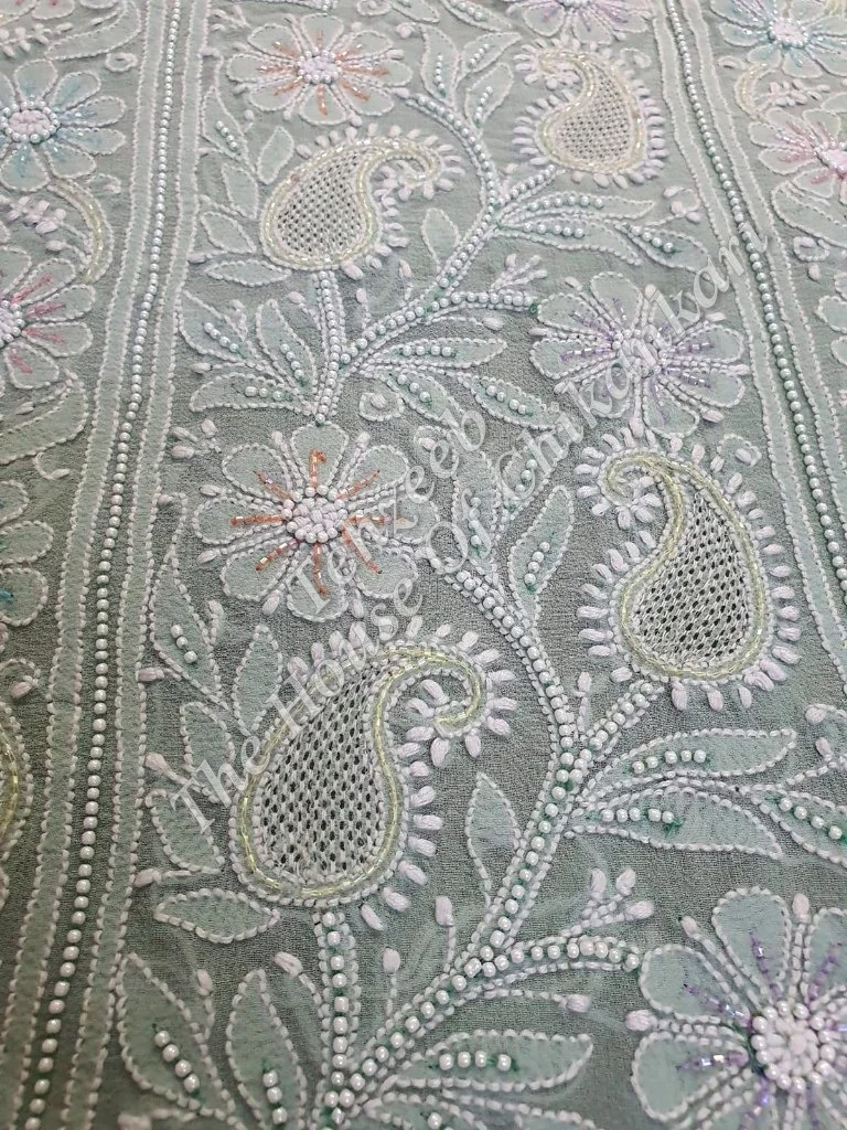 Designer Haath Jaali Chikankari Suit, detail 3