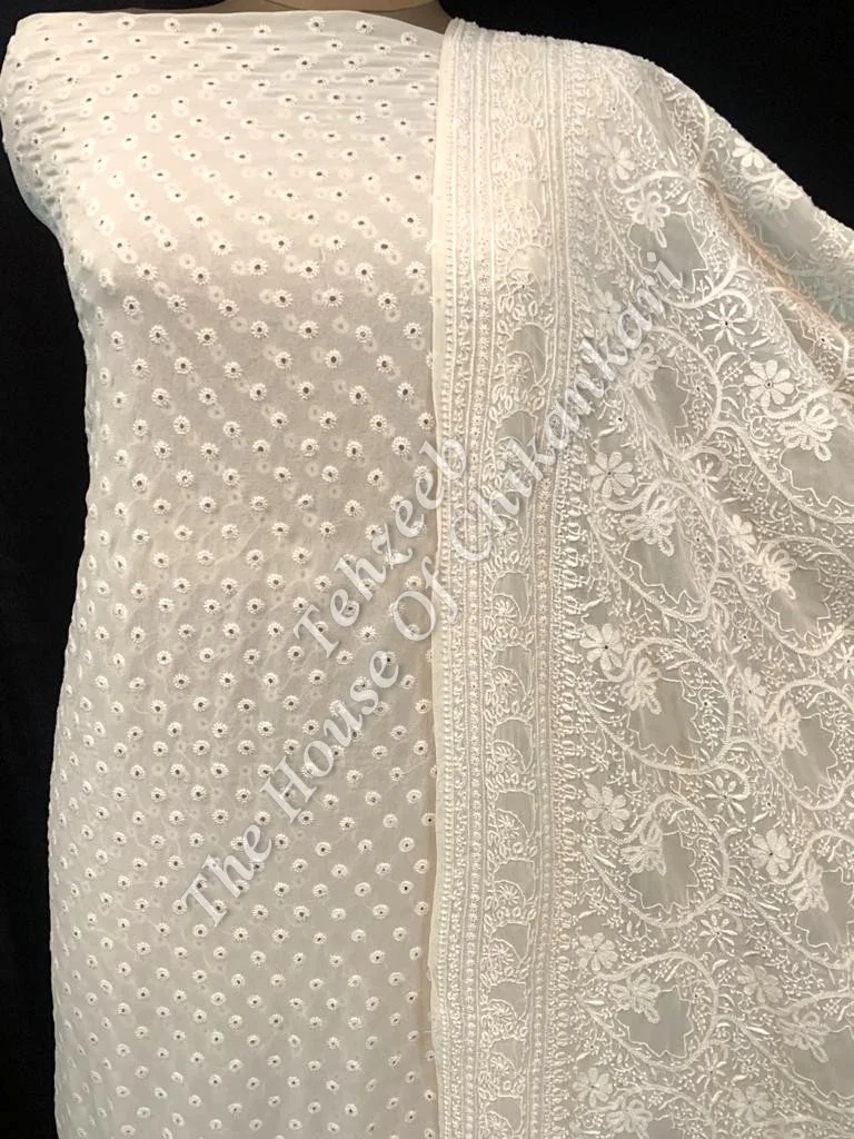 Designer Lucknow Chikankari Suit, detail 3