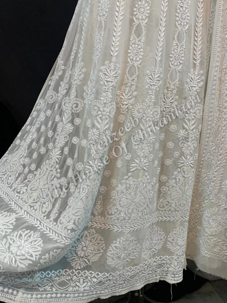 Designer Lucknowi Chikankari Anarkali, detail 2