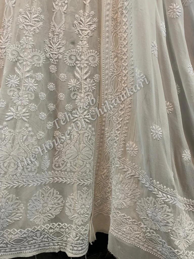Designer Lucknowi Chikankari Anarkali, detail 3