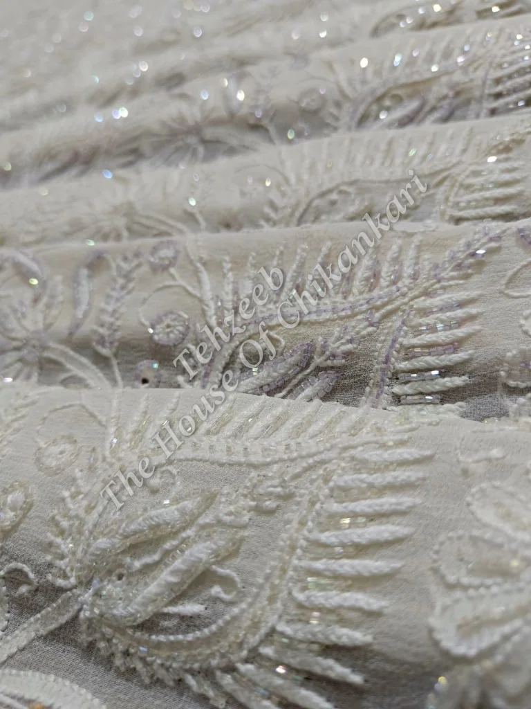 Designer Teen Taar Chikankari Suit