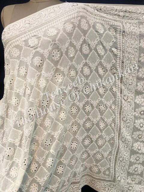 Designer & Unique Haath Jaal Saree of Mukaish Kamdani