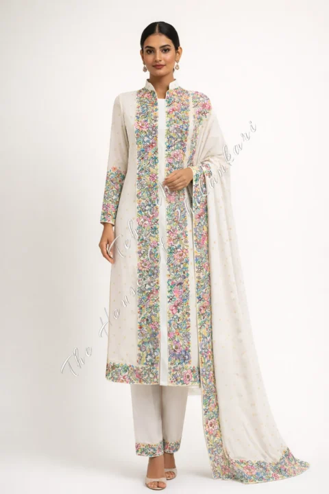 Designer Zardosi Ek-Taar Mukaish Kamdani Chikan Suit