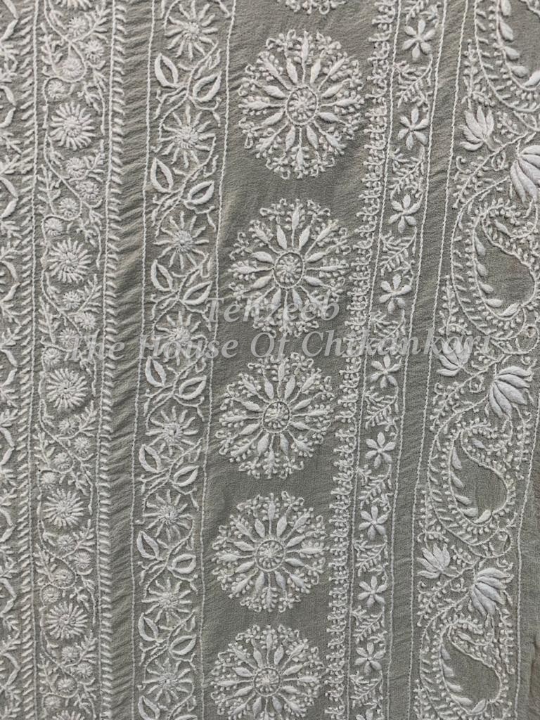 Do Taar Lucknowi Chikankari Saree, detail 3