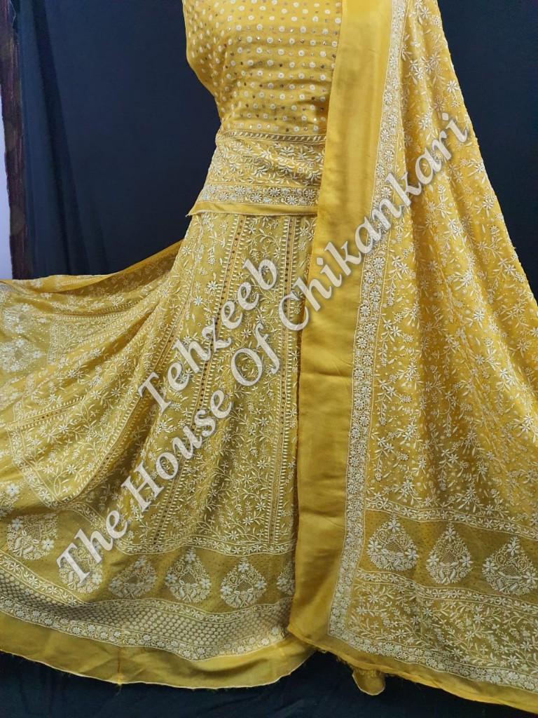 Do Taar Silk Chikankari Lehenga Set, detail 2