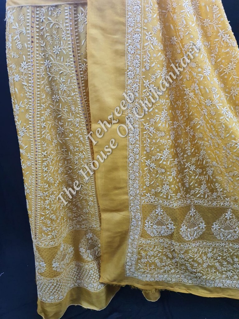 Do Taar Silk Chikankari Lehenga Set, detail 4