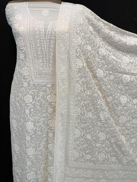 EK- DO Taar - Rose ( Gulab-kaari) Chikankari Suit