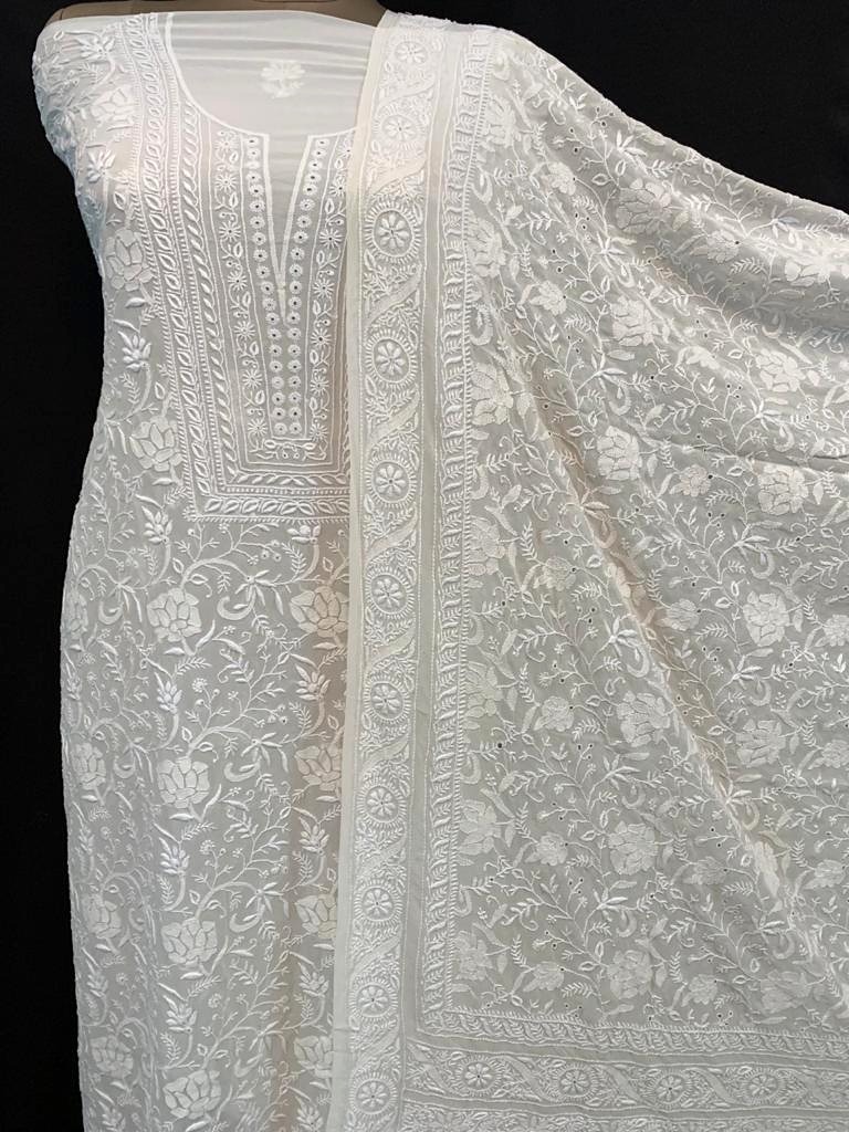 EK- DO Taar - Rose ( Gulab-kaari) Chikankari Suit