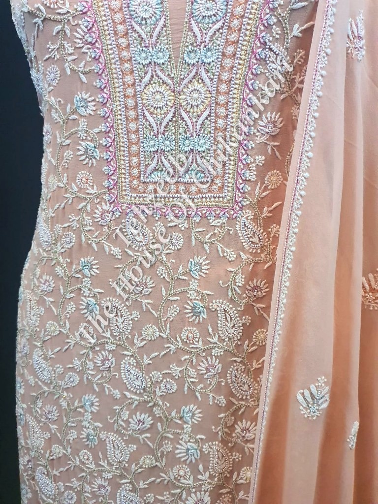 Embellished Lucknowi Chikankari Suit