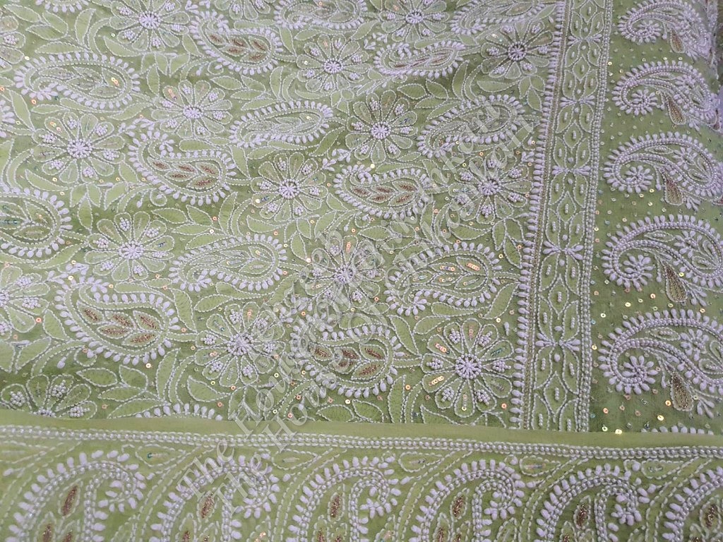 Gul - Timeless Classic Lucknowi Chikankari Taar Suit, Pista Green, detail 4