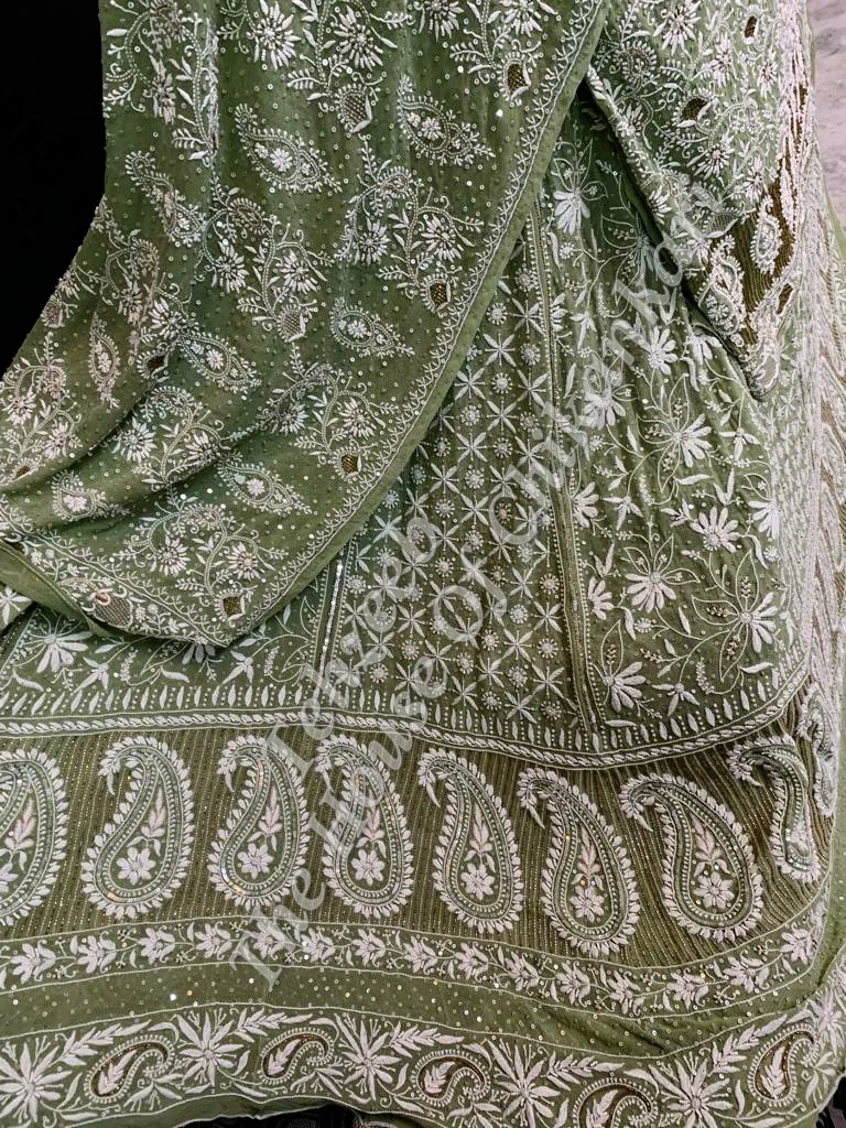 Gul - Timeless Classic Lucknowi Chikankari Taar, detail 3