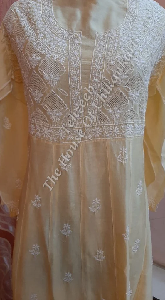 Haath Jaal Chanderi Chikankari Suit, Beige, detail 2