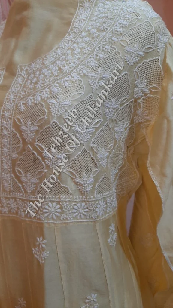 Haath Jaal Chanderi Chikankari Suit, Beige, detail 4