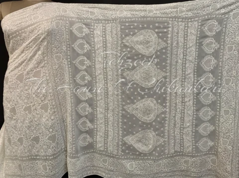 Heirloom Chikankari Saree in Pure Chiffon Silk - A Timeless Masterpiece
