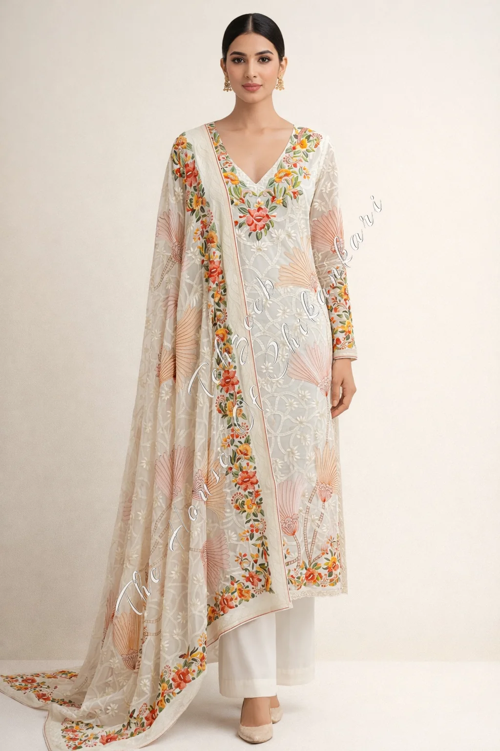 Heritage Fusion: Petitpoint & Lucknowi Chikankari