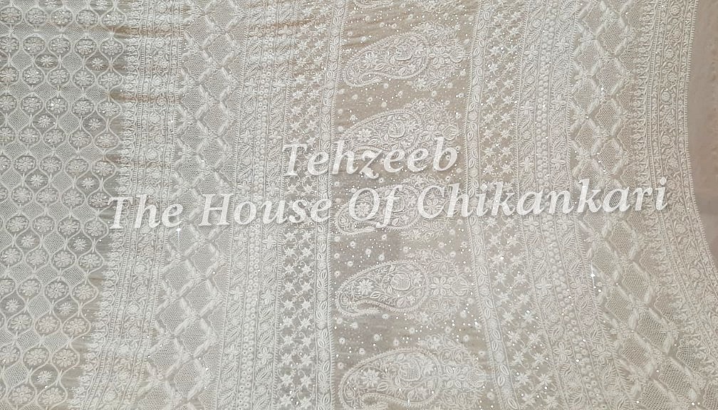 Khwaab -Timeless Ek Taar Chikankari Saree, detail 4