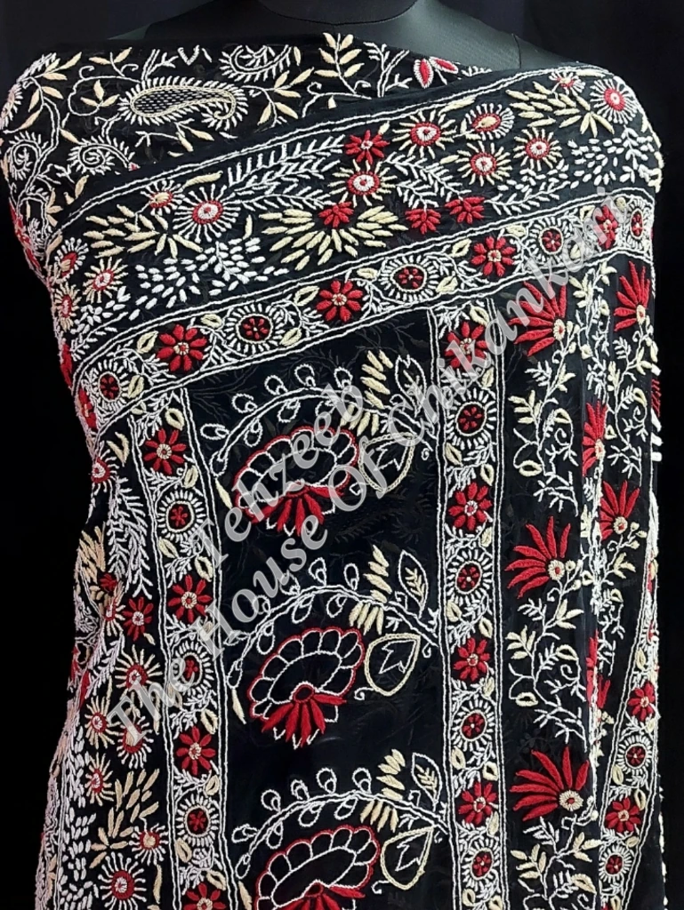 Khwabeeda - Ek Taar Chikankari Saree, detail 2