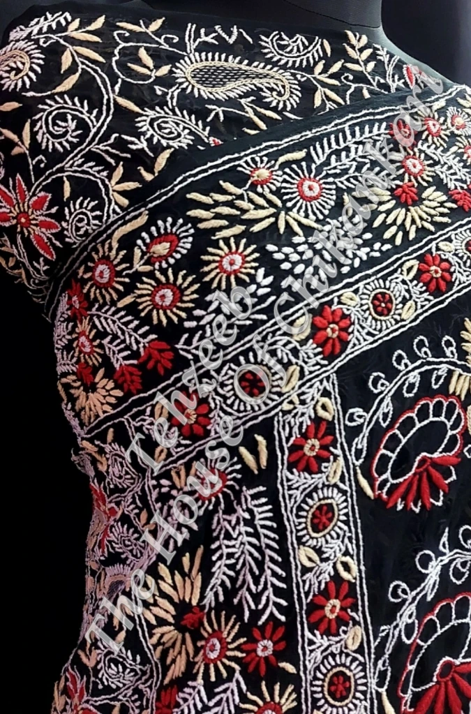 Khwabeeda - Ek Taar Chikankari Saree, detail 3