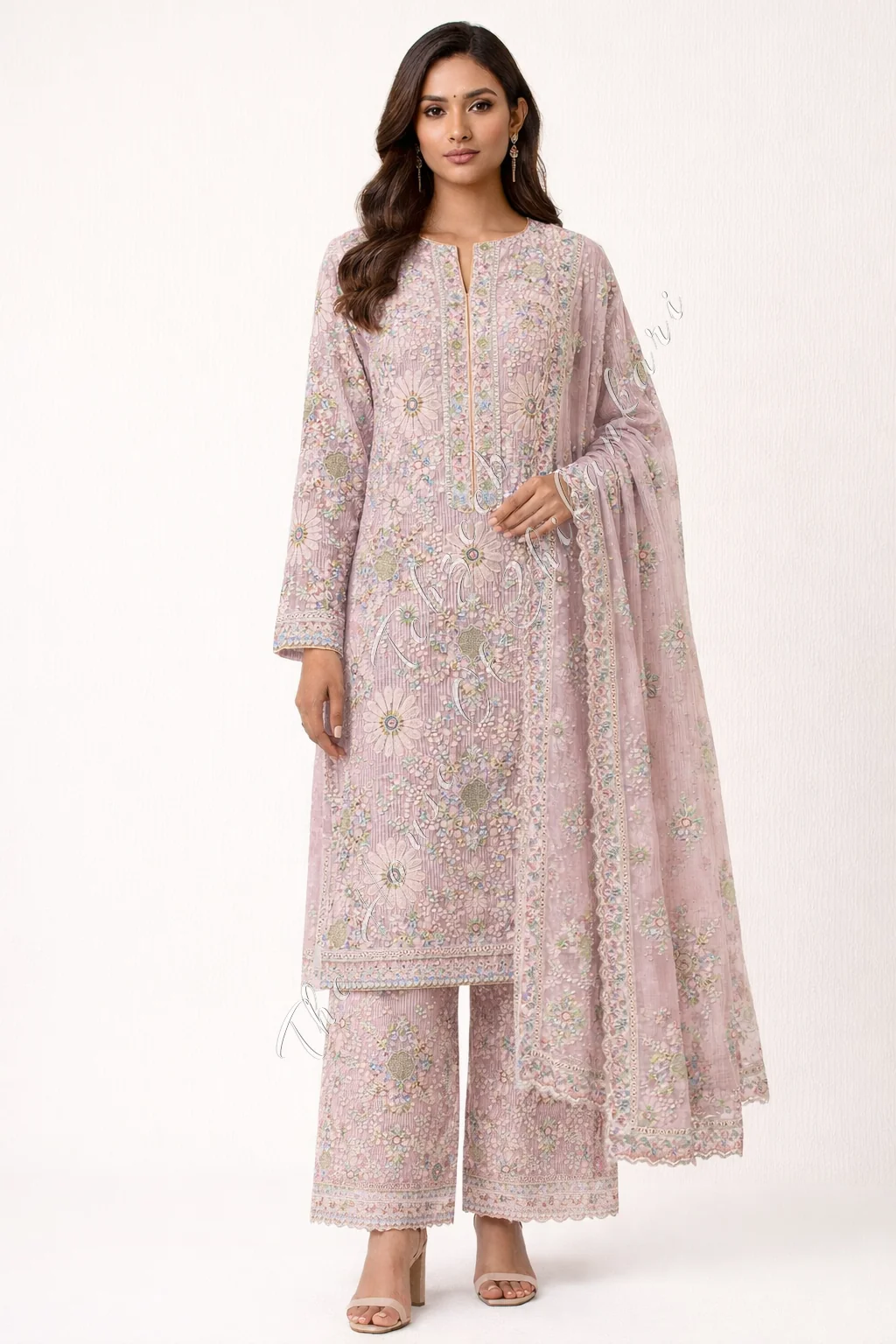 Khwabeeda - Ek Taar Chikankari Suit, Blush Pink