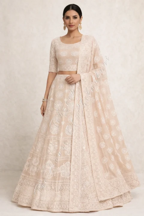 Lucknow Chikankari Lehenga of Sequins