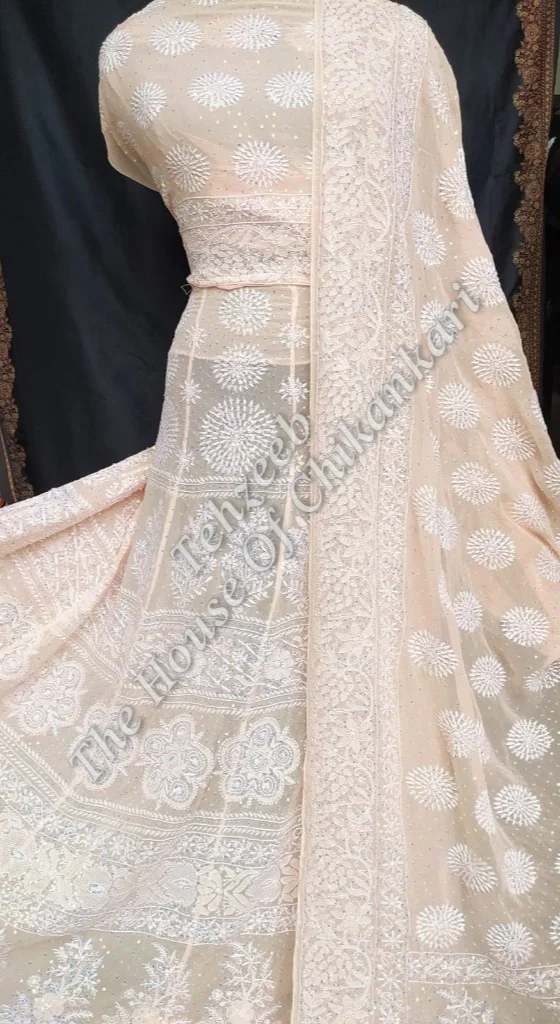 Lucknow Chikankari Lehenga of Sequins, detail 3