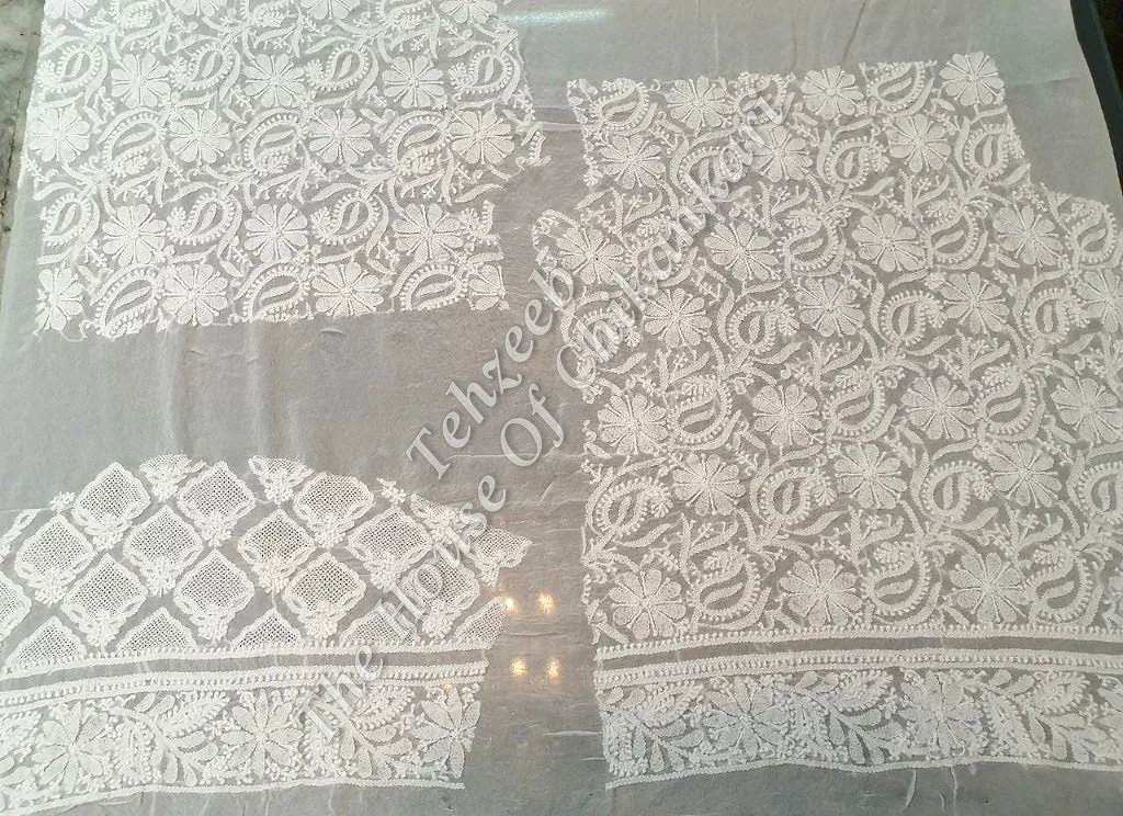 Lucknow Chikankari Lehenga Set, detail 3