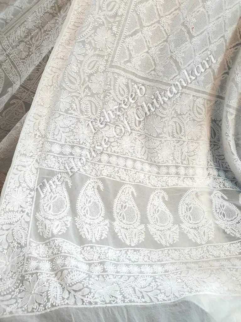 Lucknow Chikankari Lehenga Set, detail 4