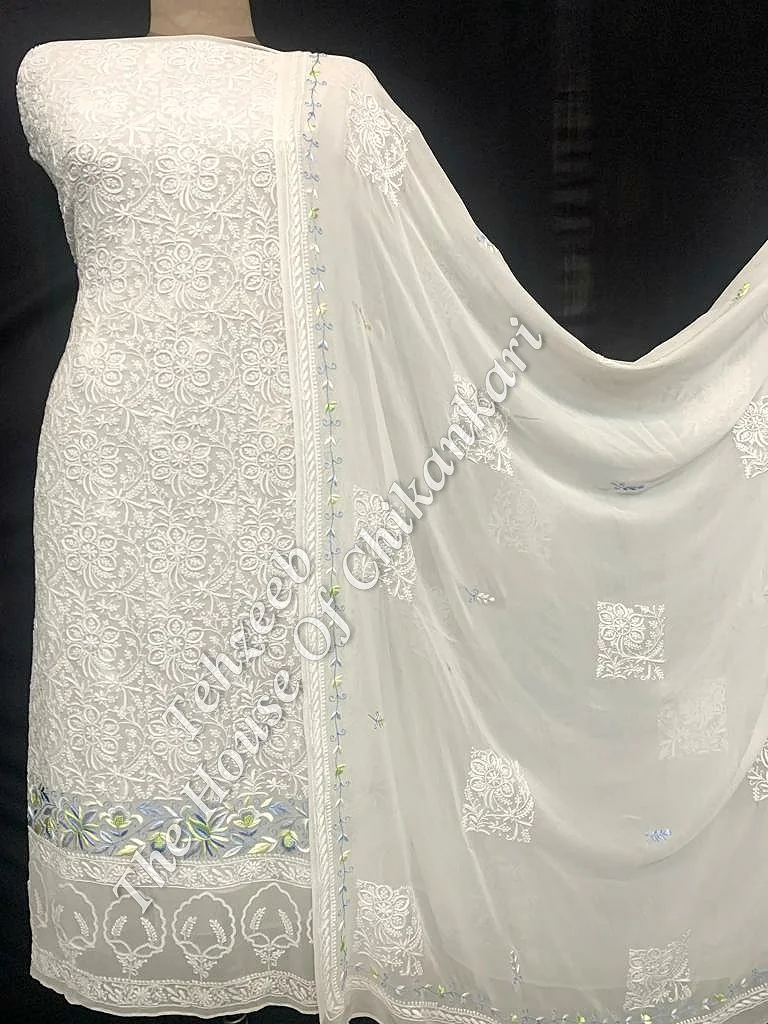 Lucknowi Chikankari With Parsigara, detail 2
