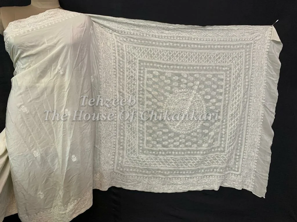 Masterpiece - The Madkal - Unique Ek Taar Chikankari Saree, detail 6