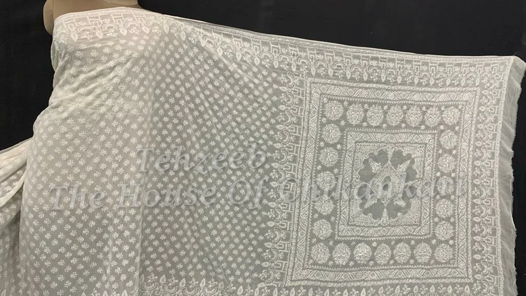 Masterpiece - The Madkal - Unique Ek Taar Chikankari Saree, detail 7