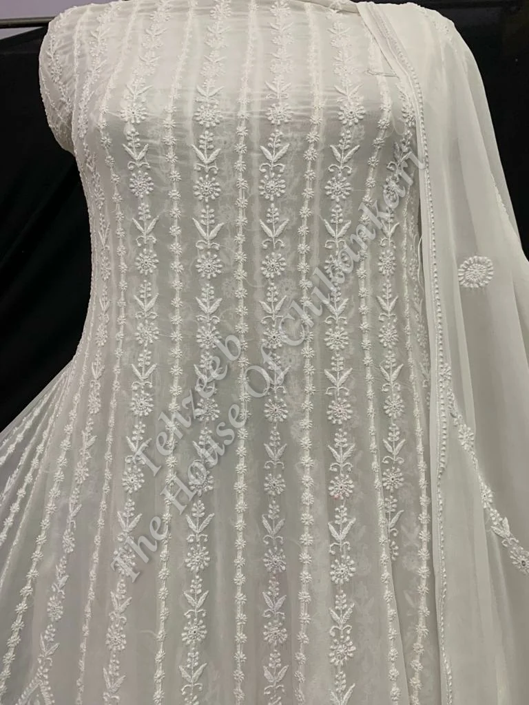 MAHARANI - 24 Kaali Royal Lucknowi Chikankari Anarkali, detail 2