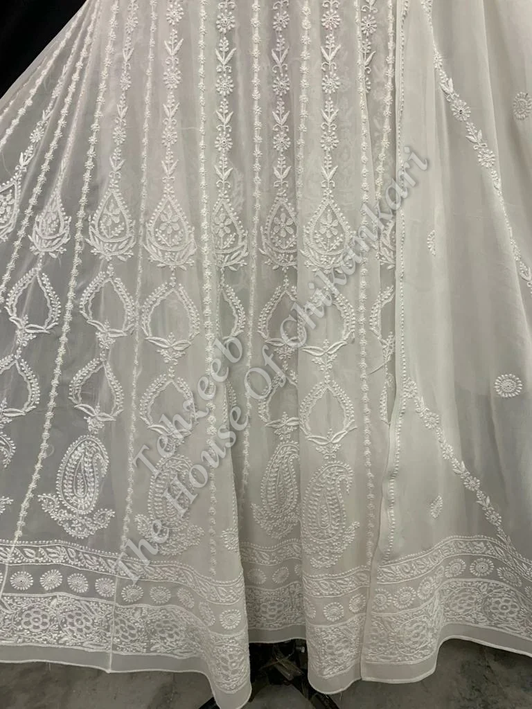 MAHARANI - 24 Kaali Royal Lucknowi Chikankari Anarkali, detail 3