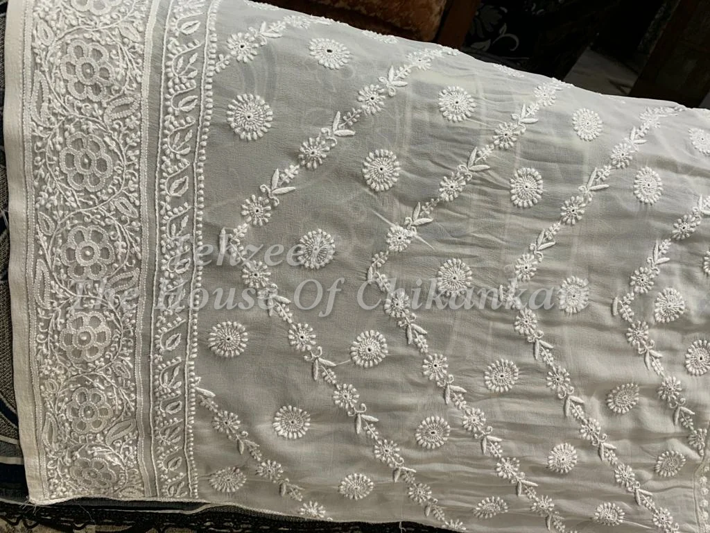 MAHARANI - 24 Kaali Royal Lucknowi Chikankari Anarkali, detail 4