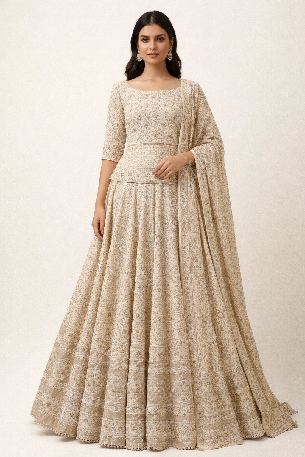 MAHARANI - Royal Ek Taar Antique Chikankari Lehenga Set