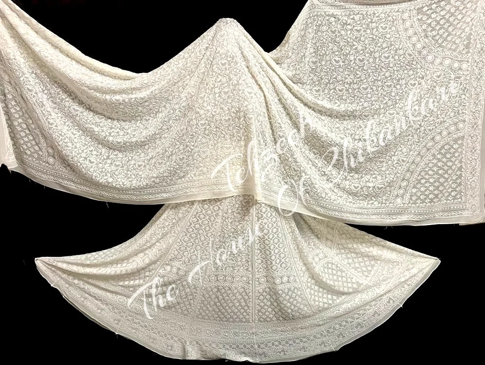 Masterpiece -EK Taar-Lucknowi Chikankari Lehenga Set, detail 2