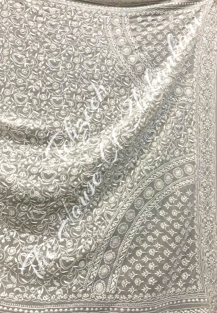 Masterpiece -EK Taar-Lucknowi Chikankari Lehenga Set, detail 4